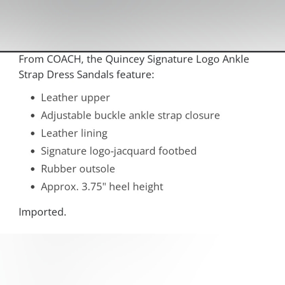 COACH Quincey Signature Logo Ankle Strap Dress Sandals Red Leather NEW - Picture 2 of 14